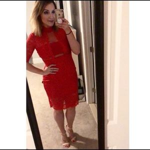 Red Lace Party Dress